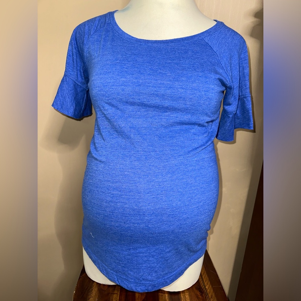 A Pea in the Pod Maternity Royal Blue Short Sleeve Top Size Medium